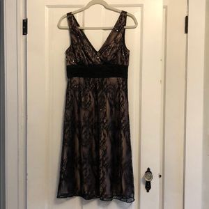 Black sequin knee length dress